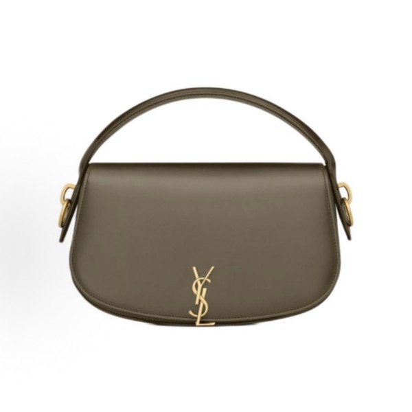 SAINT LAURENT YSL bronze metal hand-held crossbody single-shoulder bag for regular women in deep musk color